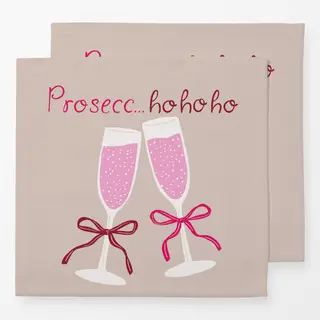 Servietten Prosecc ho ho ho rosa pink