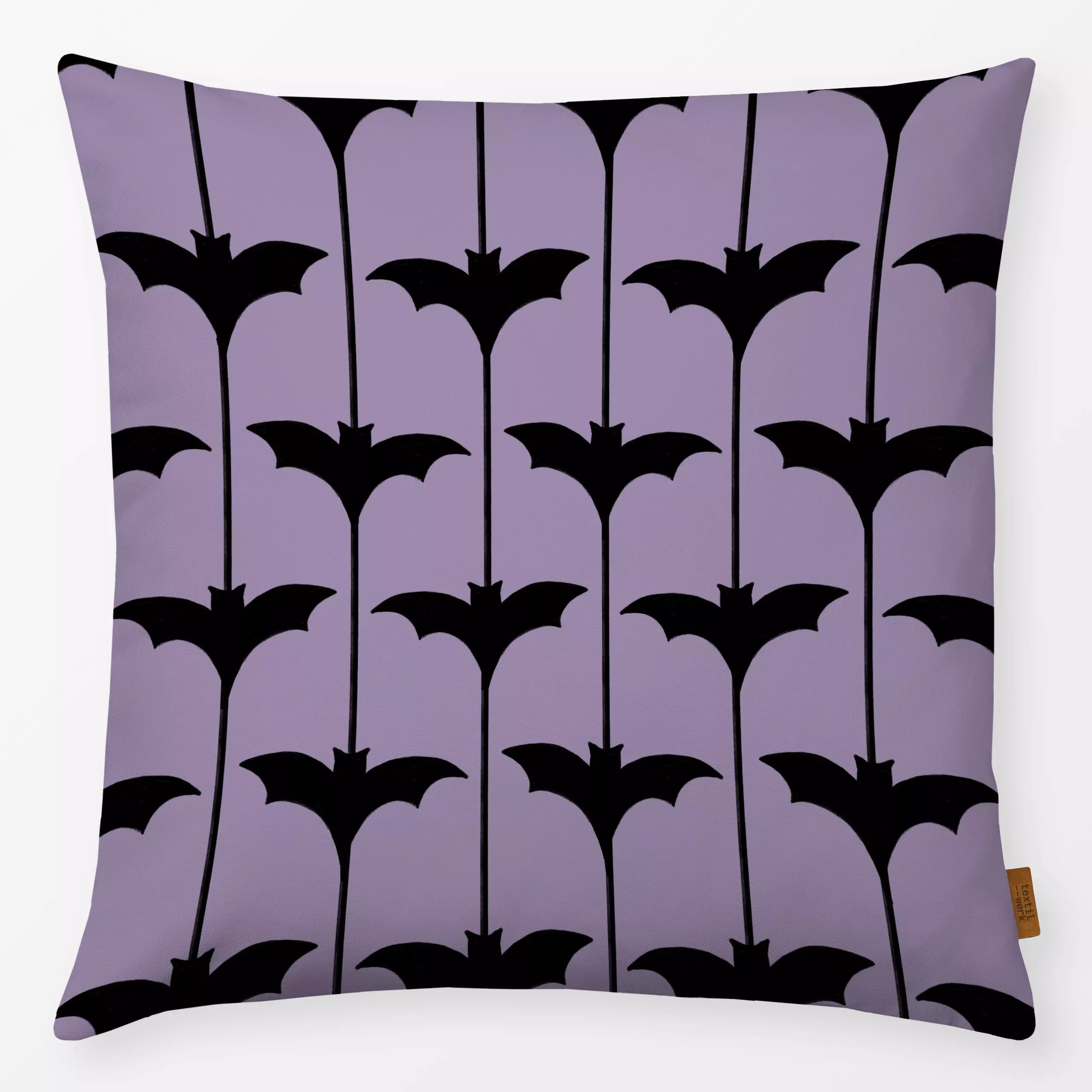 Kissen Fledermäuse Halloween Lila - Tiere, Anlässe - von „Sophie Augustin Illustration"; Halloween, fledermaus, happyhallowe...