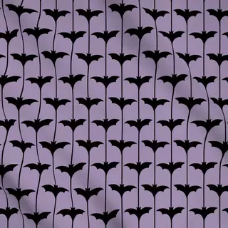 Meterware Fledermäuse Halloween Lila