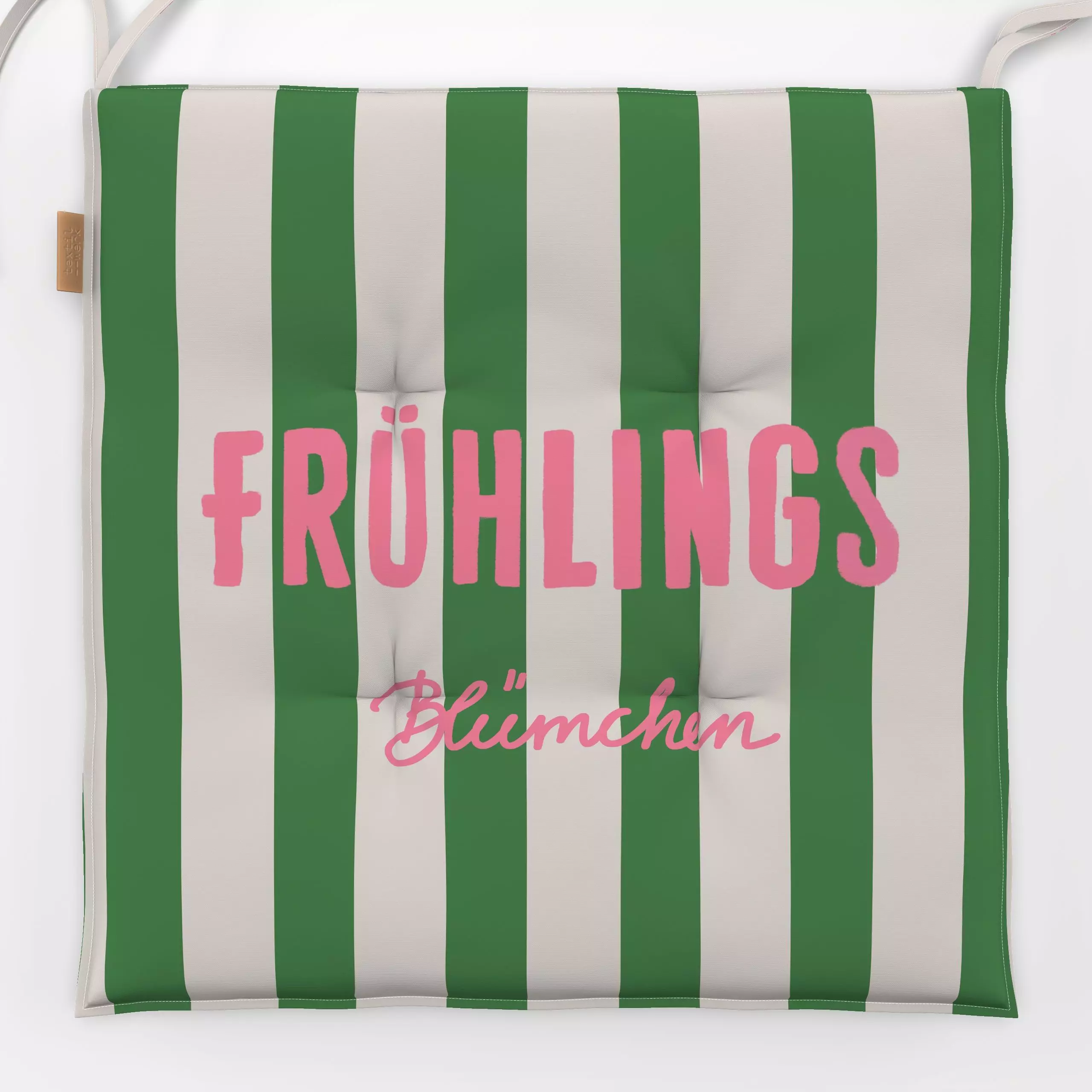 Sitzkissen Frühlingsblümchen Streifen - Frühling, Sprüche & Schriftzüge, Symbole & Muster, Ostern - von „Alisa Knöß"; Spruch...