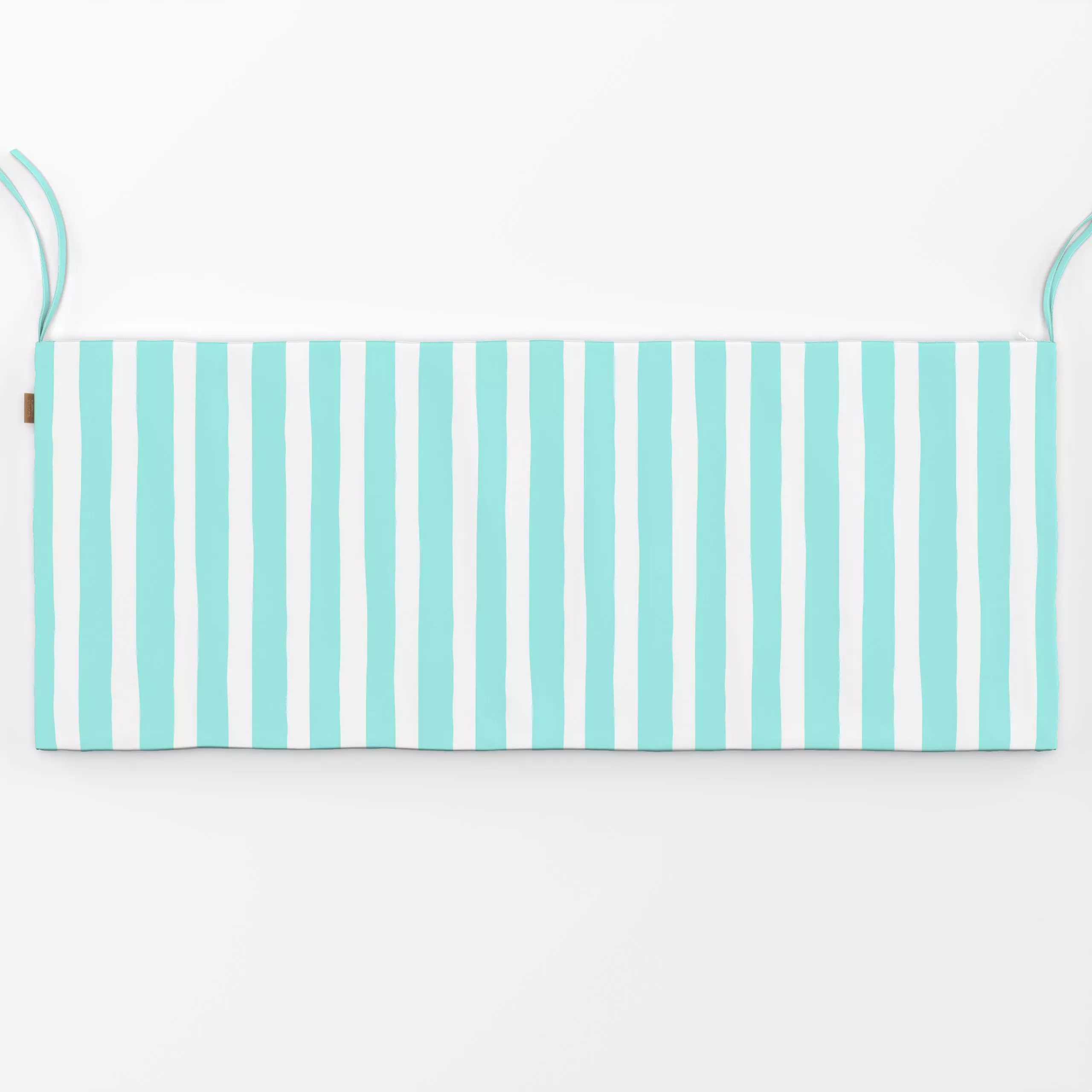 Bankauflage Vertical Stripes Teal White - Symbole & Muster - von „Andrea Haase"; Streifen, Sommerblumen, blau, frisch, verti...
