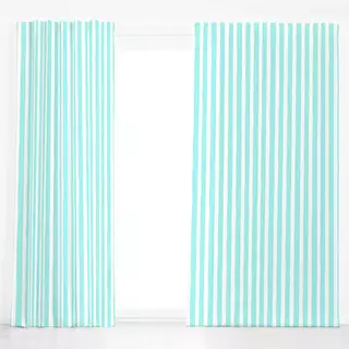 Dekovorhang Vertical Stripes Teal White