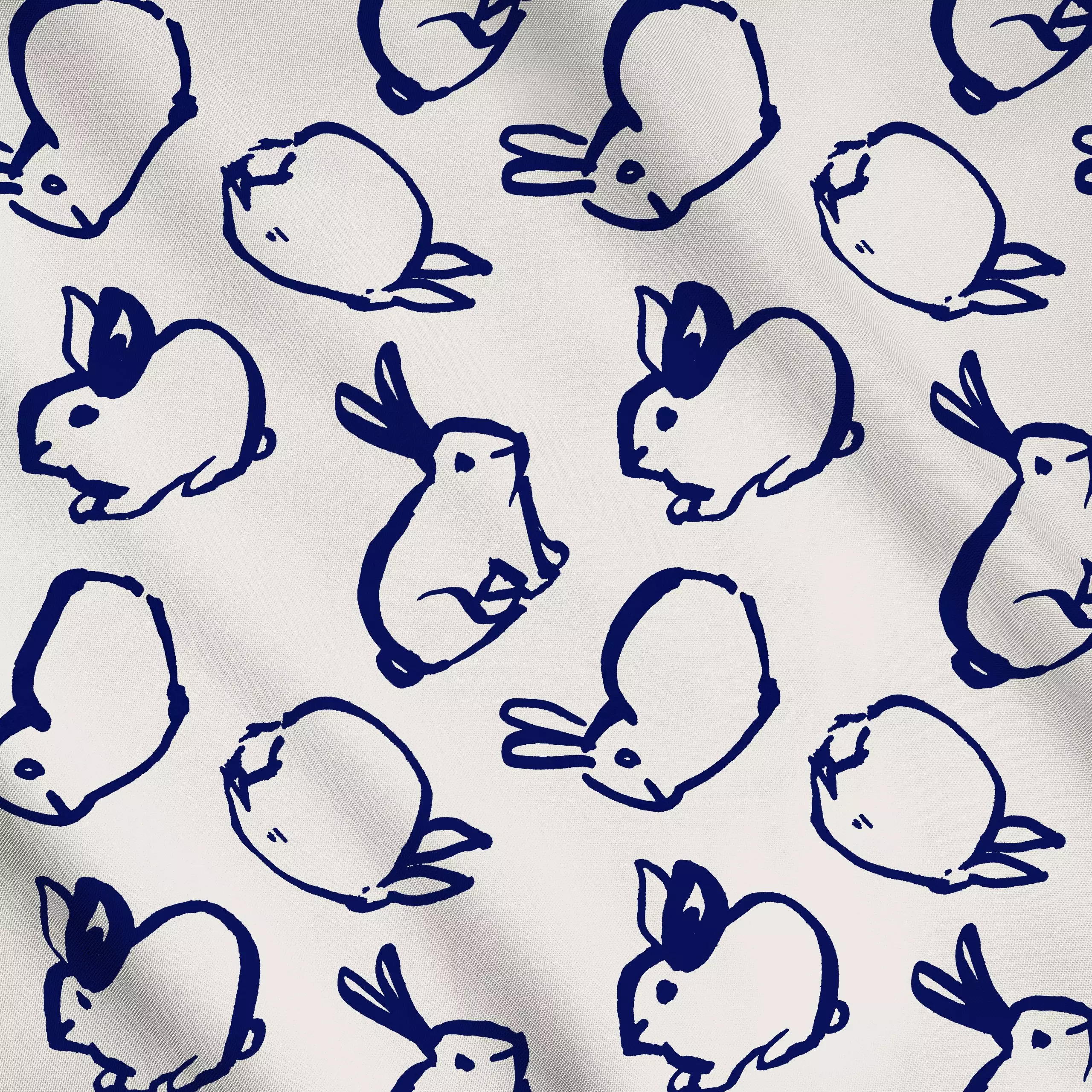 Meterware Hasen beige - Frühling, Tiere - von „Janna Schipper"; Tusche, Hase, Tiere, Ostern, Osterhase, Tuschezeichnung, Ost...