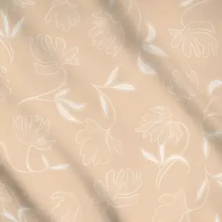 Meterware Beige Spring Flowers