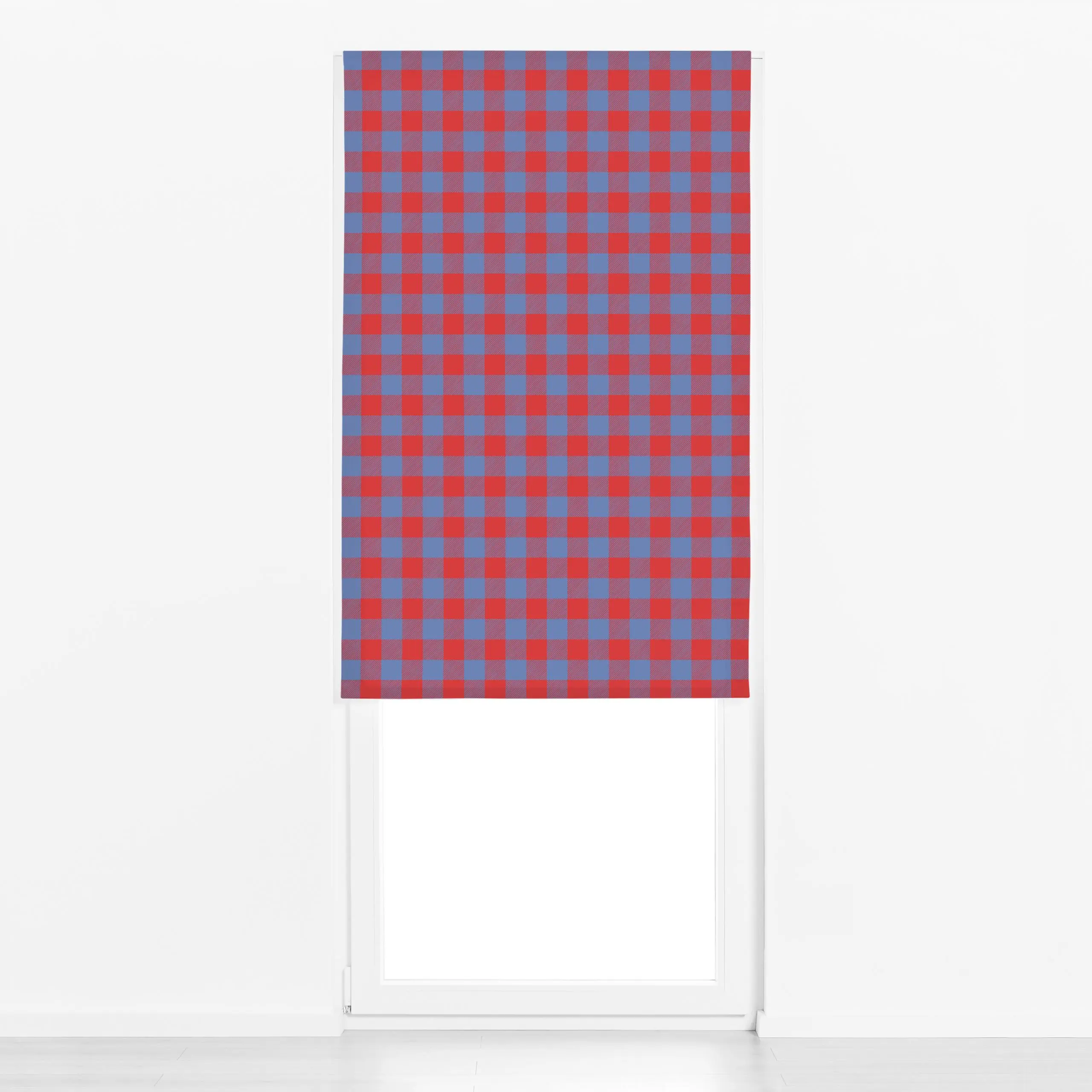 Raffrollo Modern Gingham Rot - Symbole & Muster - von „Studio ROSAGRAU"; Muster, Retro, blau, Karo, rot, outdoor, kariert, c...