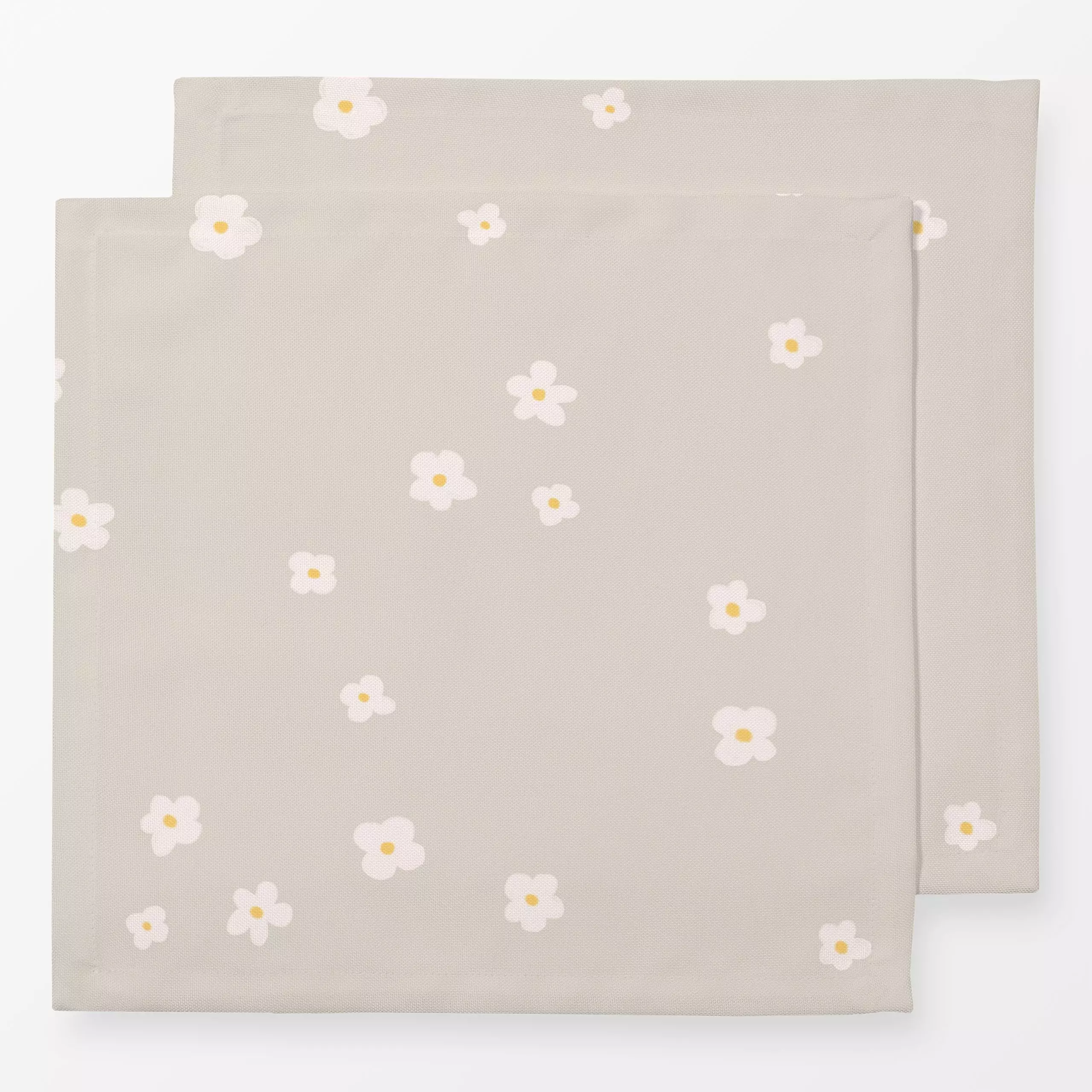 Servietten Blumen Pattern Beige - Frühling - von „Sophie Augustin Illustration"; Blumen, Wiesenblumen, Ostern, streublumen