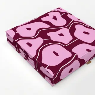 Bodenkissen Poppy Pattern Bordeaux