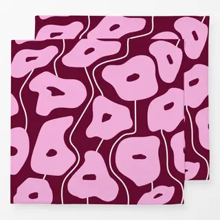 Servietten Poppy Pattern Bordeaux