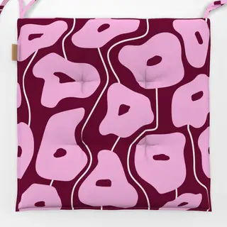 Sitzkissen Poppy Pattern Bordeaux