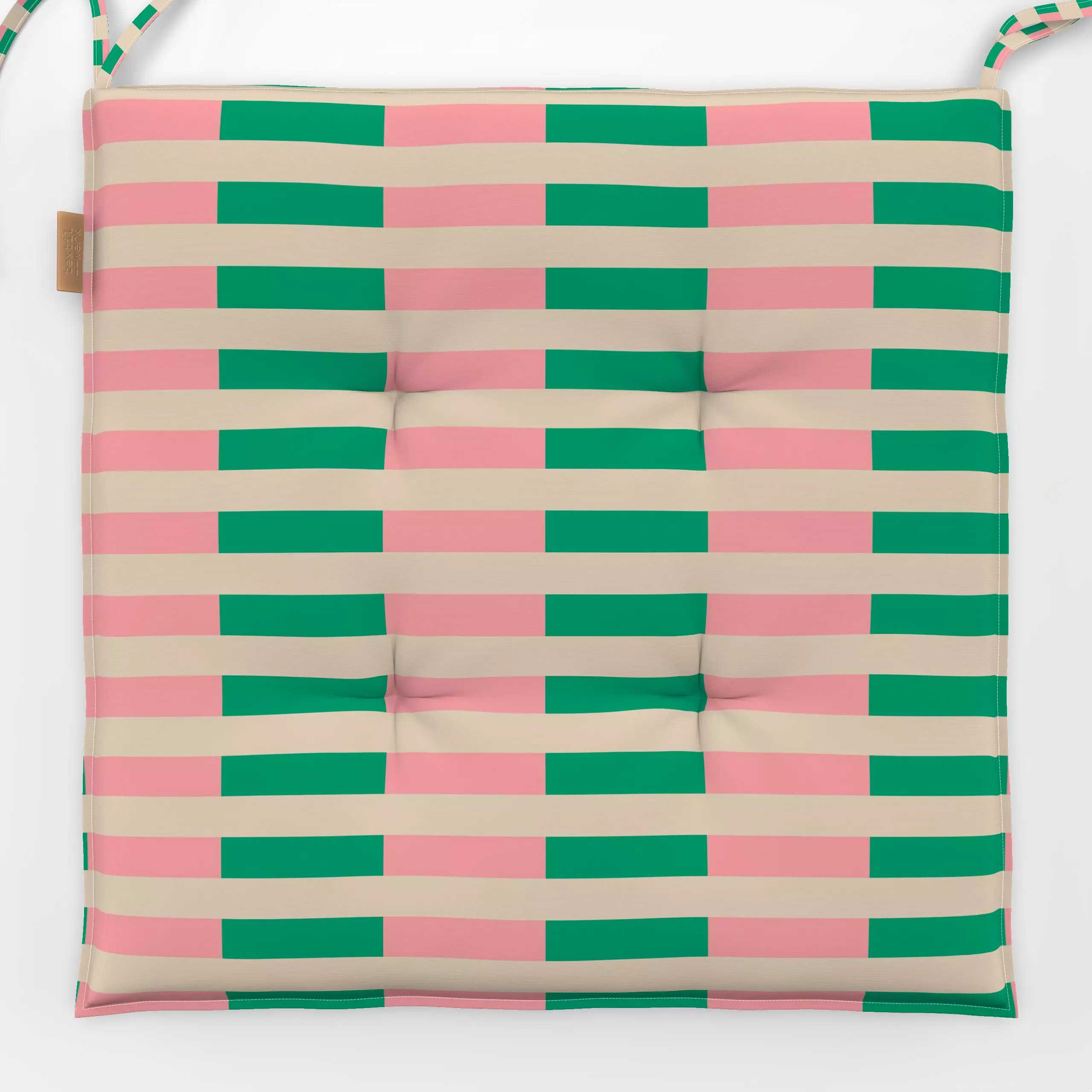 Sitzkissen Fun Block Stripe green - Symbole & Muster - von „Julia Schumacher"; Streifen, stripes, fun, colorful, gestreift, ...