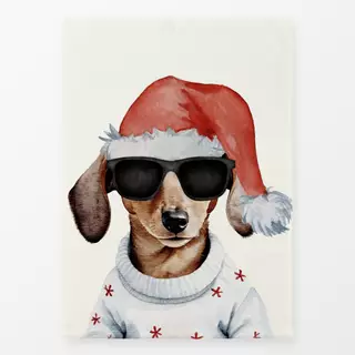 Geschirrtuch Christmas Cool Hipster Dackel