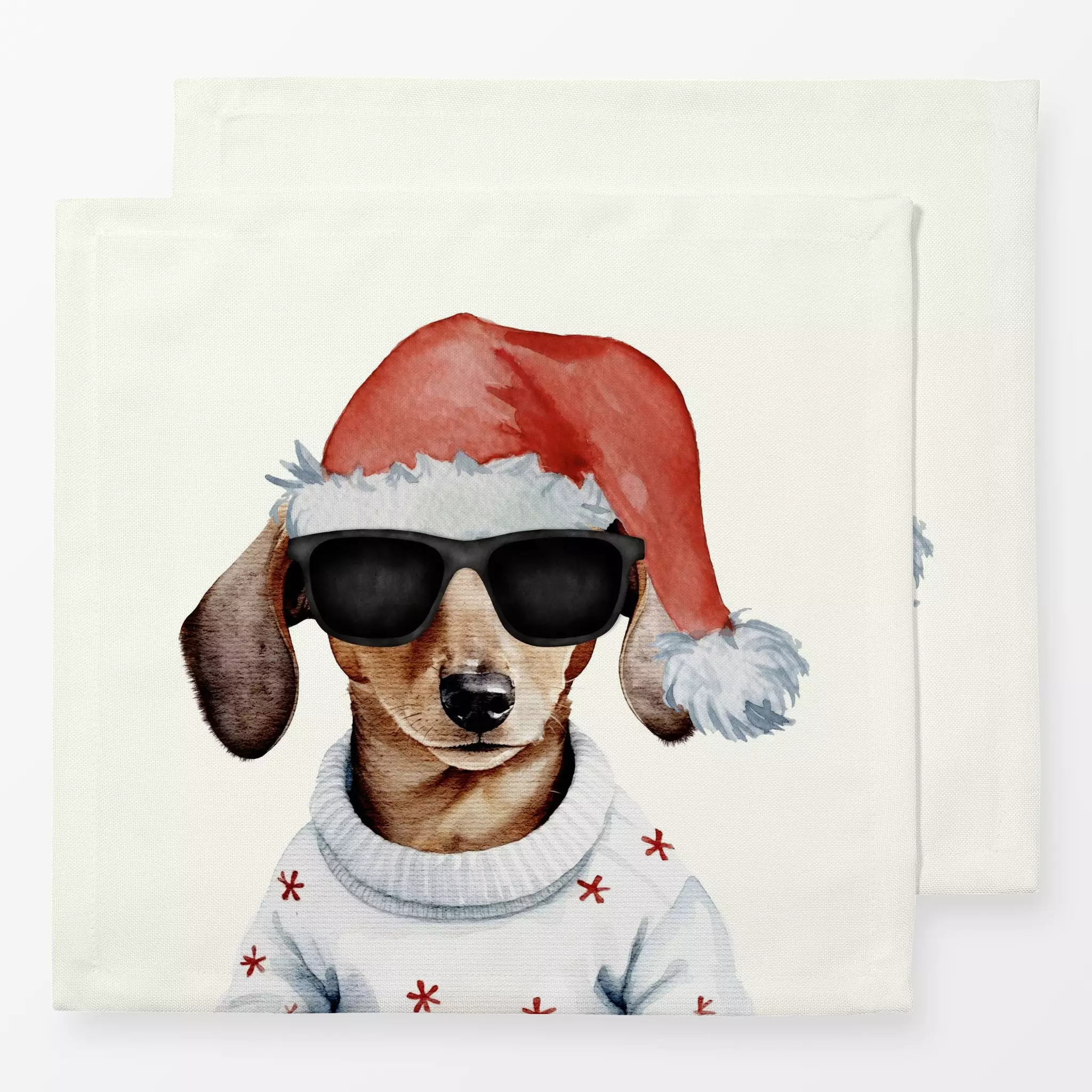 Servietten Christmas Cool Hipster Dackel Christmas Cool Hipster Dackel