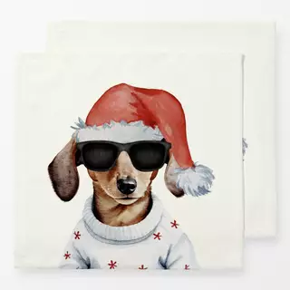 Servietten Christmas Cool Hipster Dackel