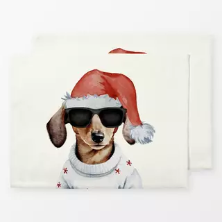 Tischset Christmas Cool Hipster Dackel