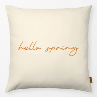 Kissen Hello Spring Lettering orange
