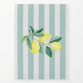 Geschirrtücher Zitronenzweig blau Streifen