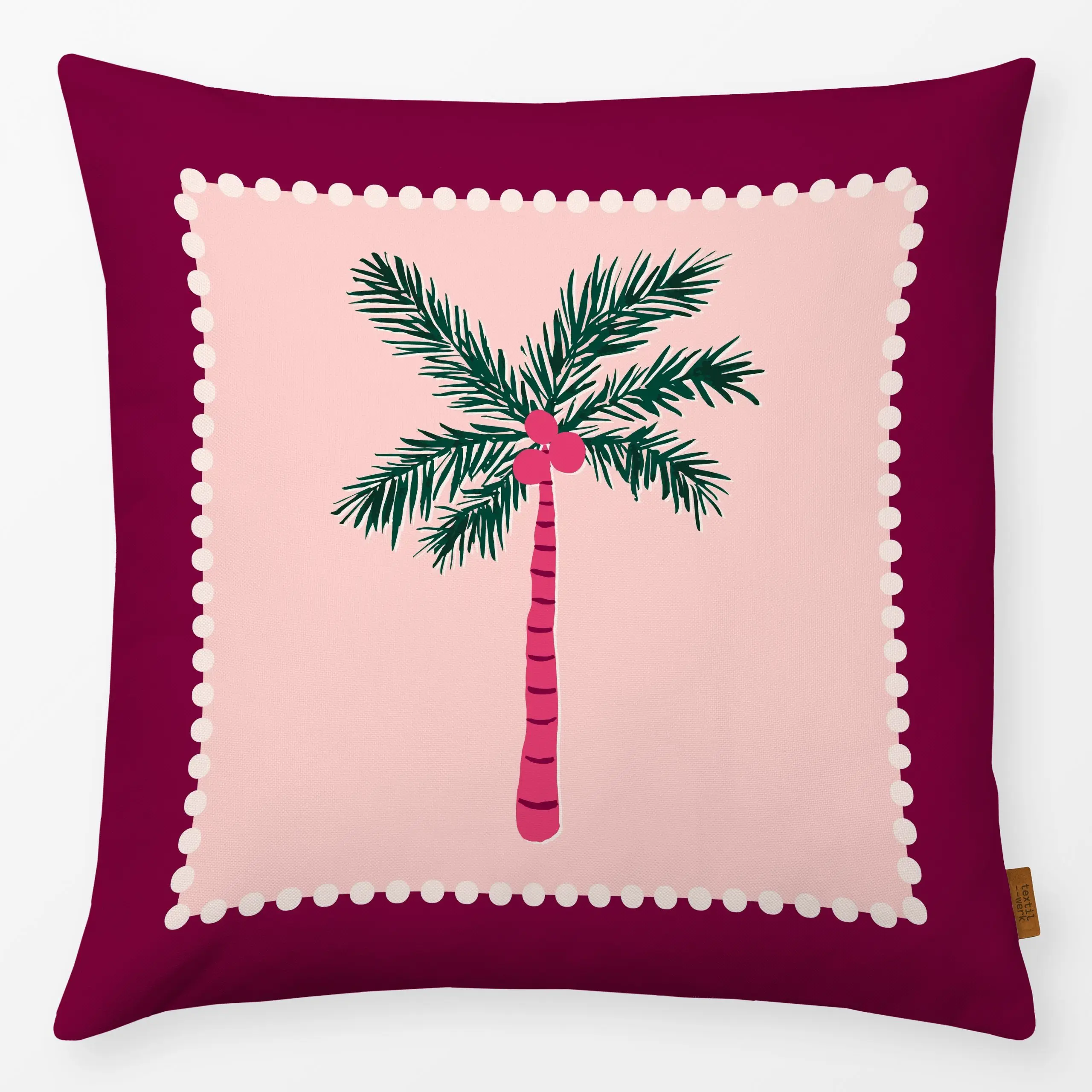 Kissen Coconut Palm berry - Sommer, Pflanzen & Botanik, Safari & Dschungel - von „Karen Menzenbach"; Palmen, Travel, tropisc...