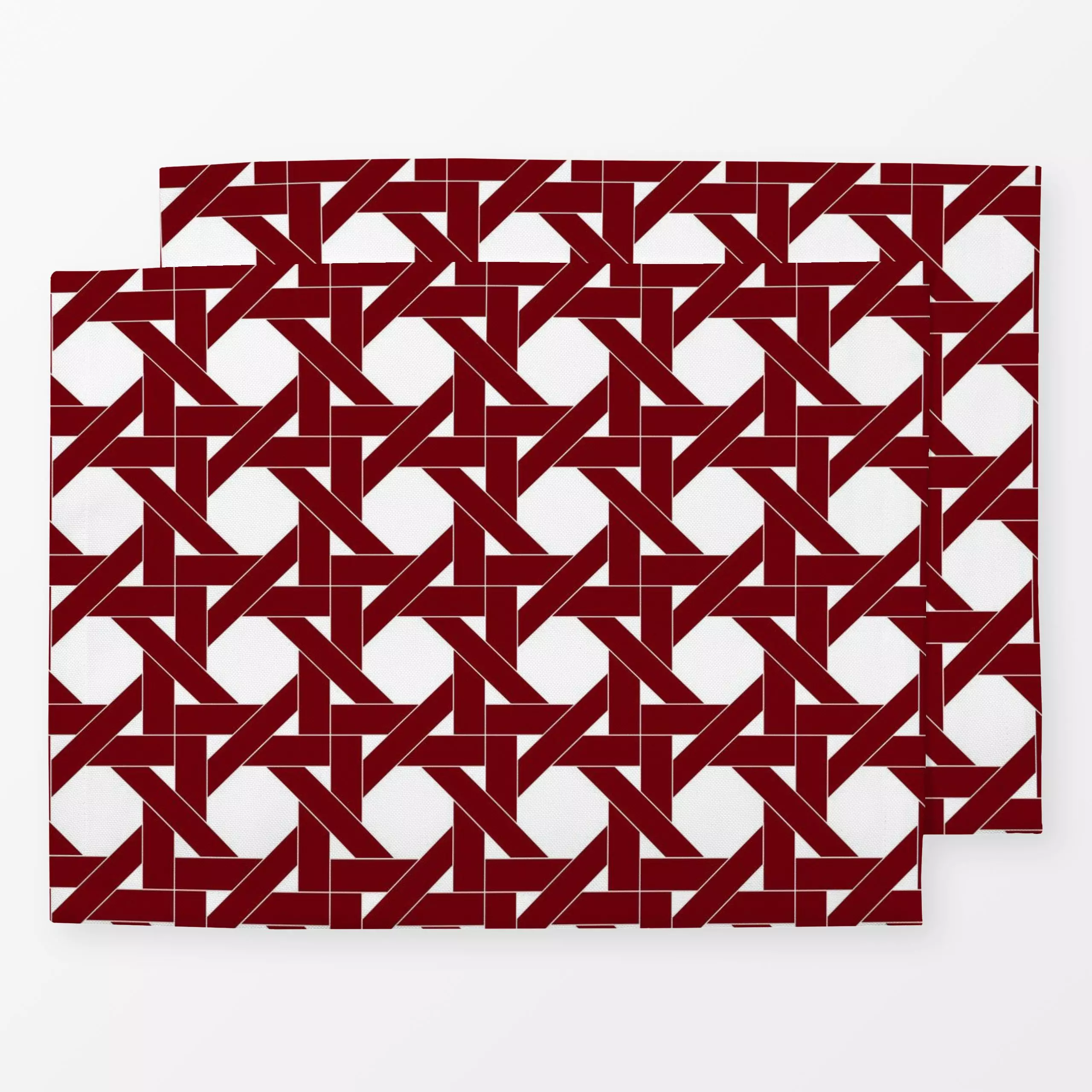 Tischset Rotin Cannes XL - Symbole & Muster - von „BOUDOIR BOBO"; Muster, Retro, Weiss, bordeaux, french, Frankreich, burgun...