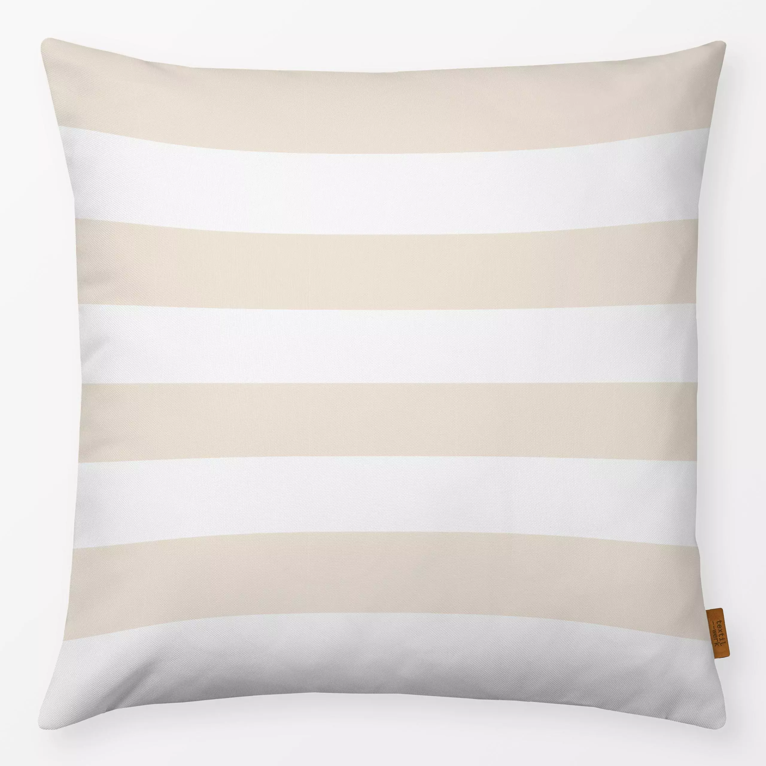 Kissen Breite Streifen Beige - Sommer, Symbole & Muster - von „Anna Petersen"; Muster, minimal, Streifen, skandinavisch, Hyg...