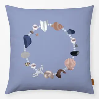Kissen Muschel Kreis Blau