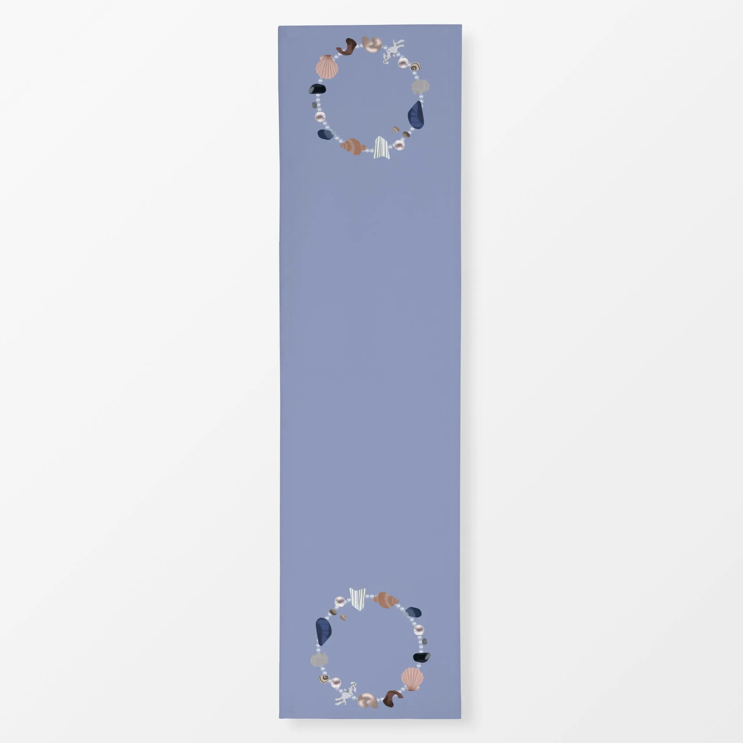 Tischläufer Muschel Kreis Blau - Natur & Landschaft - von „Sophie Augustin Illustration"; Meer, Strand, Meerestiere, Muschel...