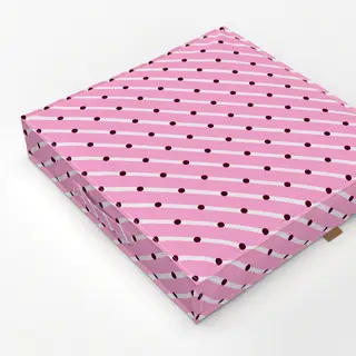 Bodenkissen Diagonale & Punkte Pink