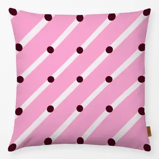 Kissen Diagonale & Punkte Pink