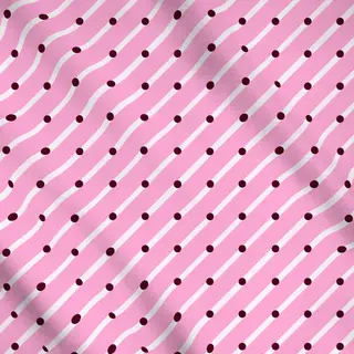Meterware Diagonale & Punkte Pink