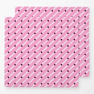 Servietten Diagonale & Punkte Pink