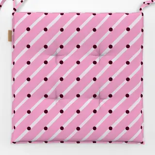 Sitzkissen Diagonale & Punkte Pink