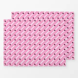 Tischset Diagonale & Punkte Pink