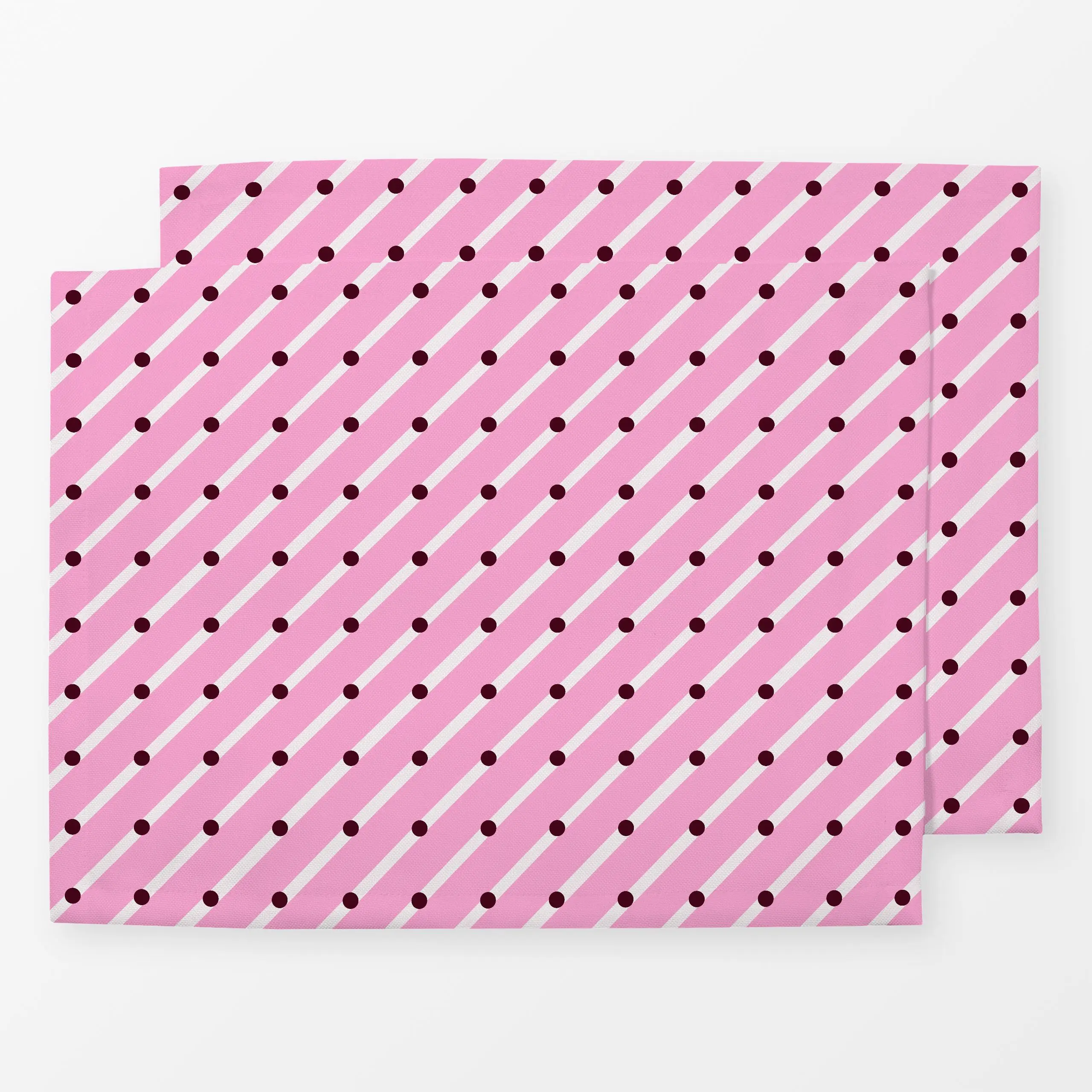 Tischset Diagonale & Punkte Pink - Symbole & Muster - von „Sophie Augustin Illustration"; Punkte, Streifen, Geometrisch, Dot...
