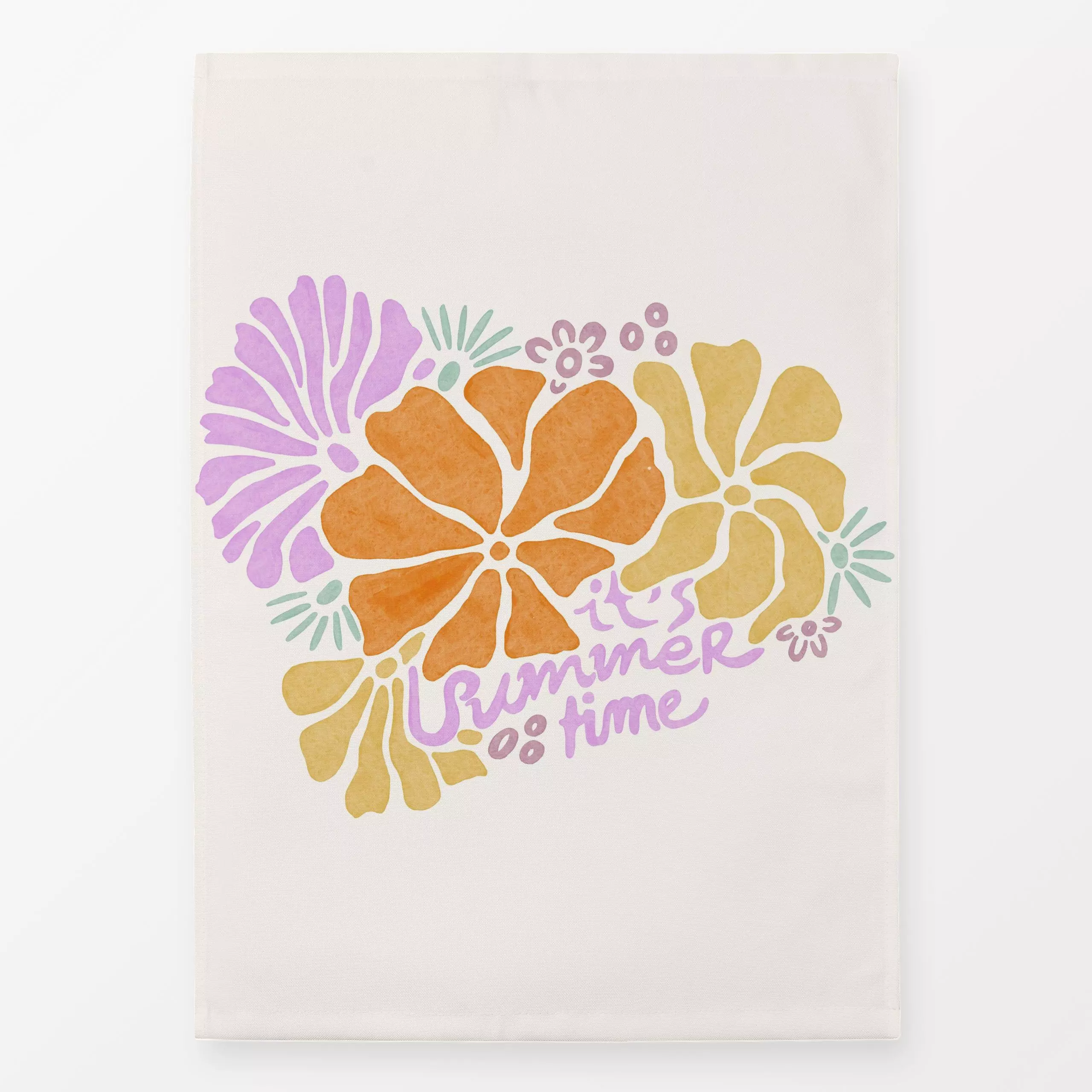 Geschirrtücher It is Summertime - Blumen & Florales, Sommer - von „Patries Elisabeth“; Illustration, Orange, pink, gelb, Let...