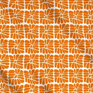Meterware Mid Century Flower Fun Orange
