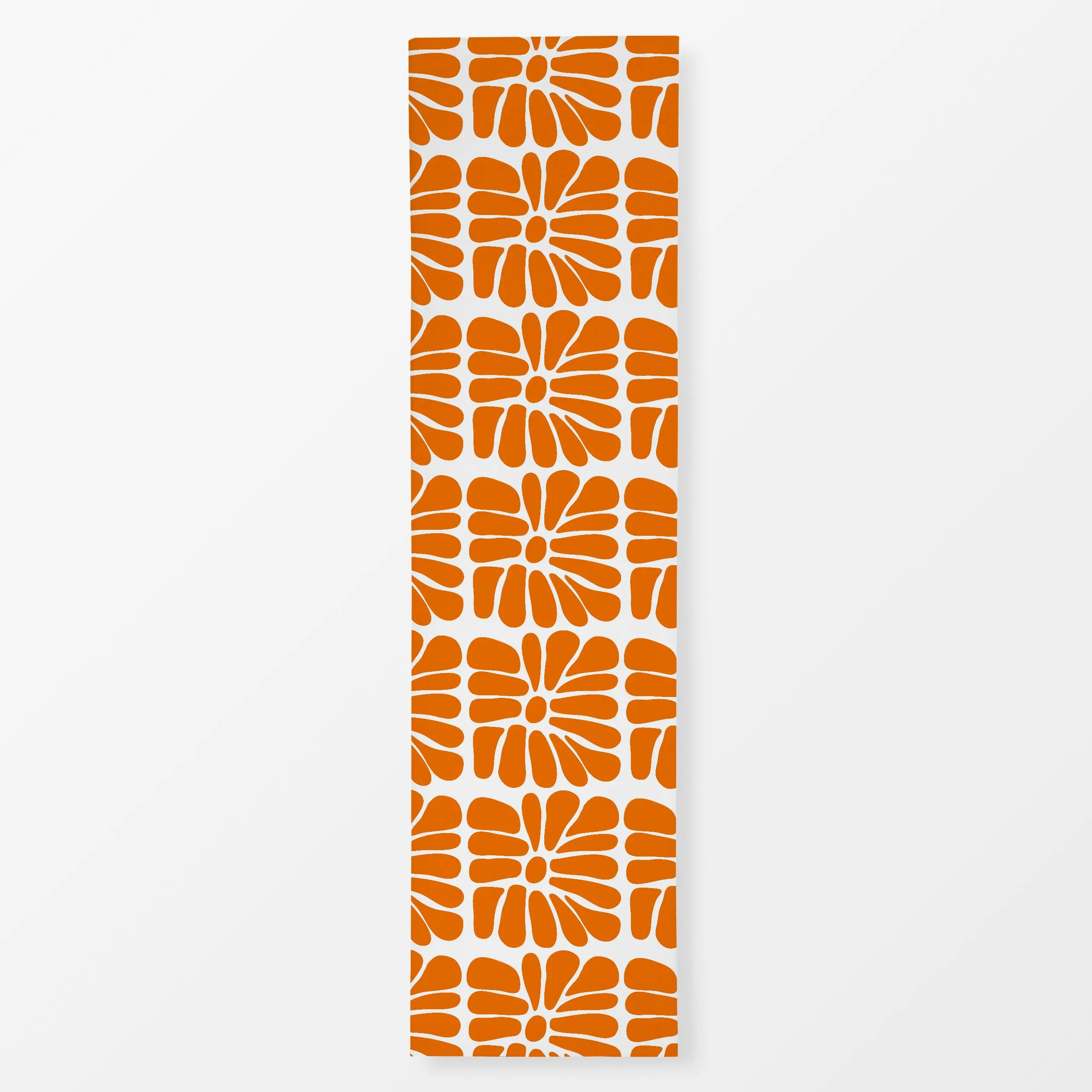 Tischläufer Mid Century Flower Fun Orange, Blumen, gemustert, Sommer, von Andrea Haase