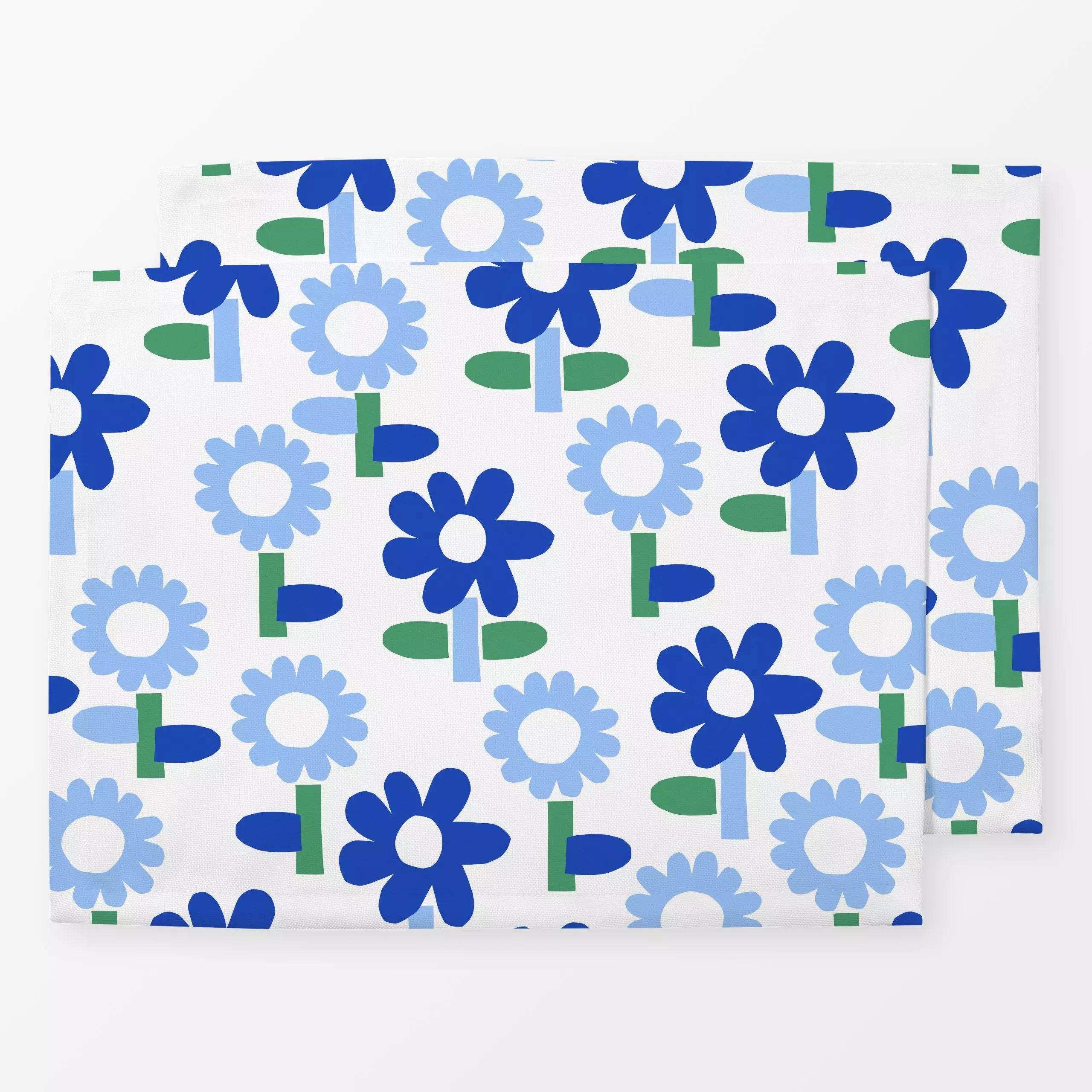 Tischset Gartenblumen Blau - Blumen & Florales, Frühling, Symbole & Muster - von „Lisa Jasmin Bauer"; Blumen, Sommerblumen, ...