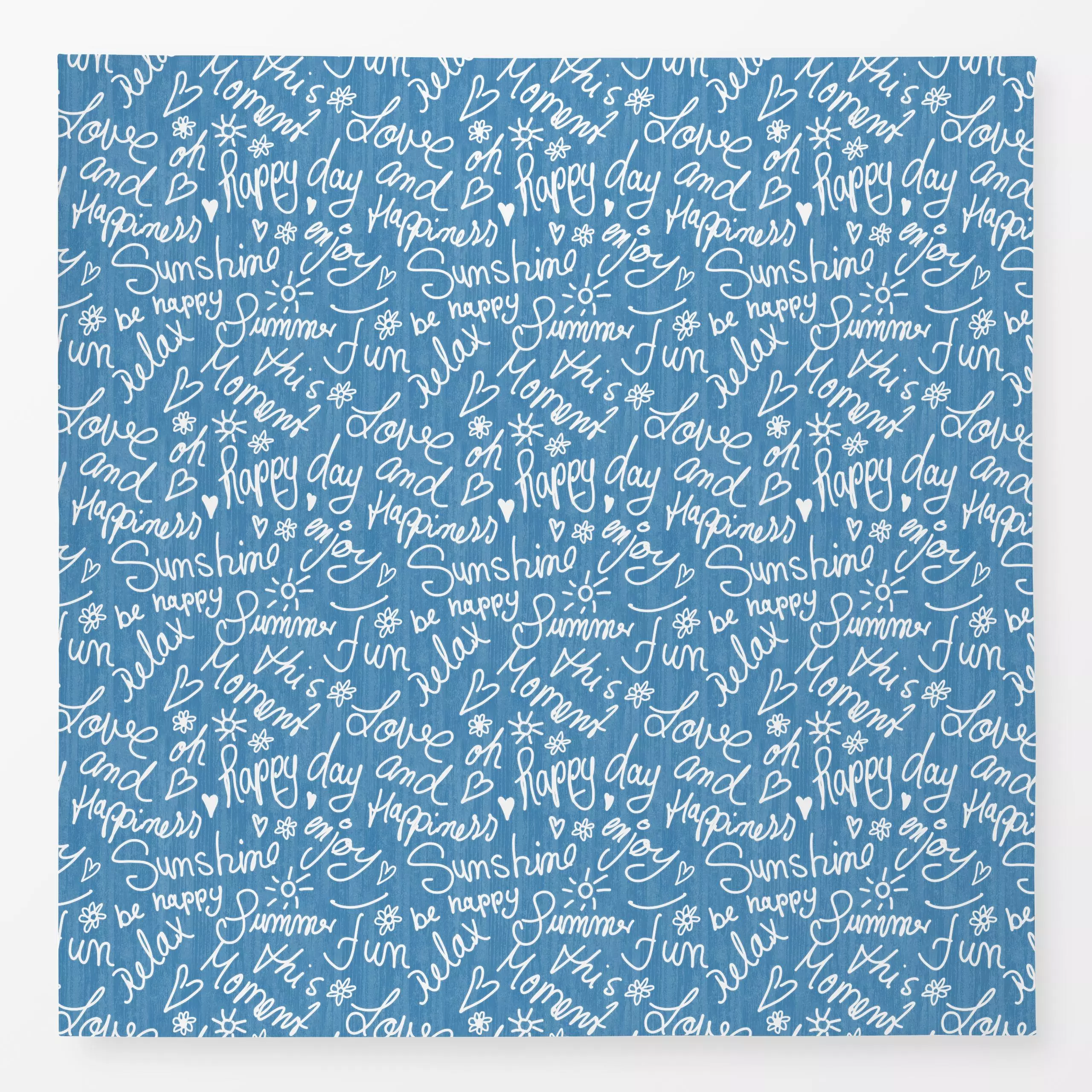 Tischdecke Summer Sunshine blue white, Spruch, Sommer, von Andrea Haase