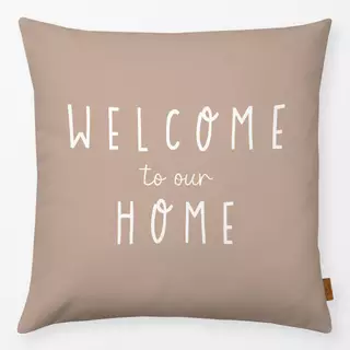 Kissen Welcome Home beige