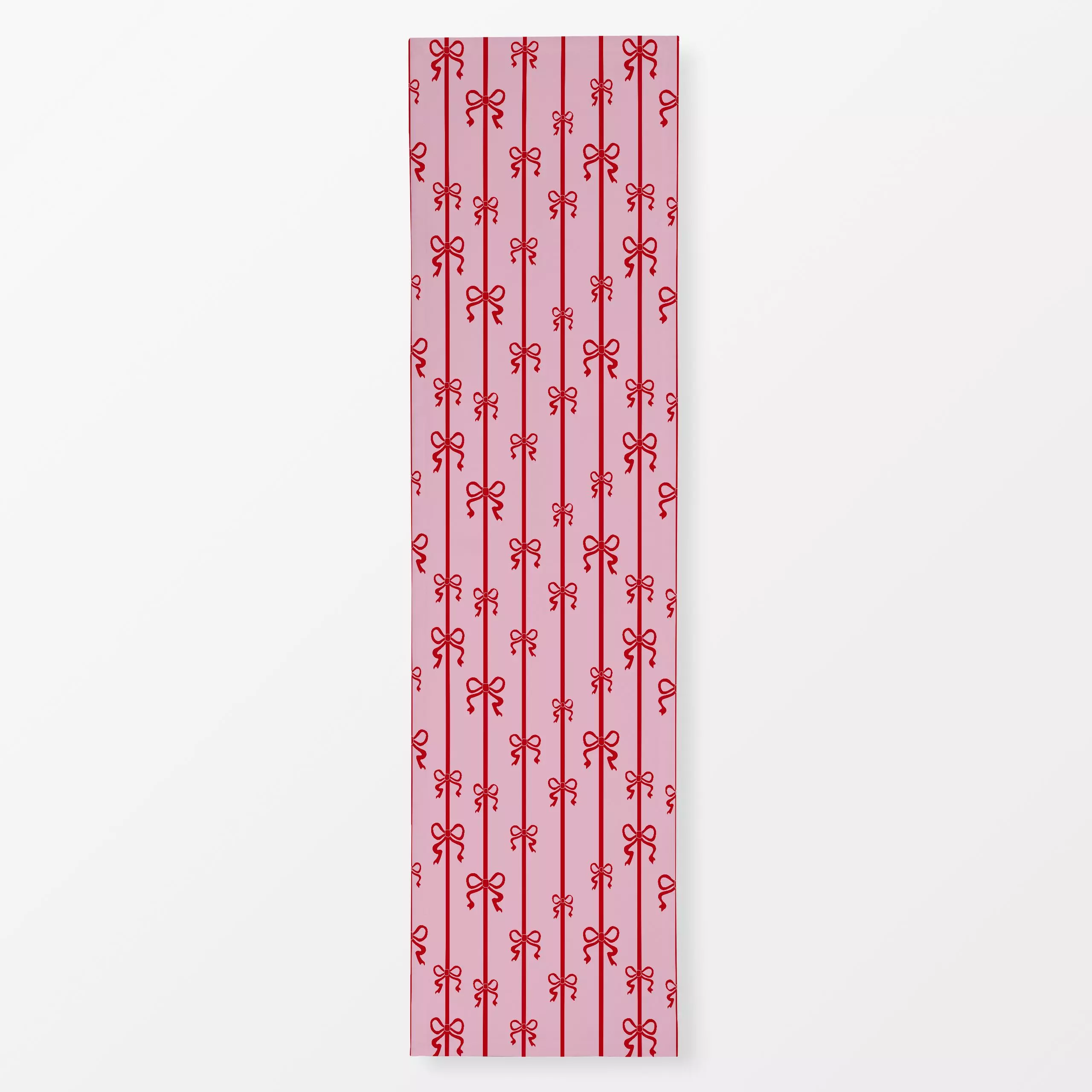 Tischläufer Christmas Stripes and Bows - Weihnachten - von „Karen Menzenbach"; rosa, Weihnachten, pink, rot, Geschenk, weihn...