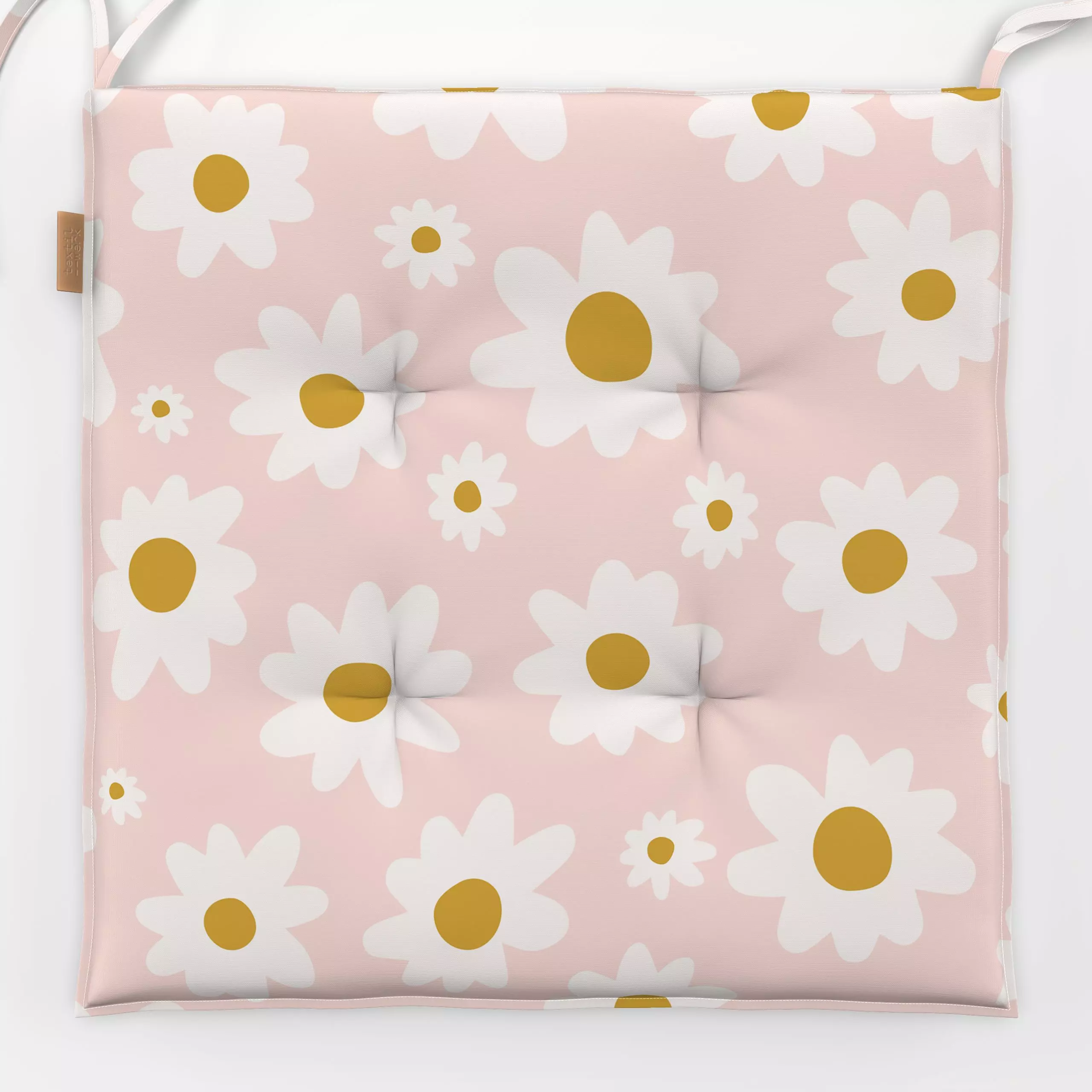 Sitzkissen Retro Daisies - Blumen & Florales, Sommer - von „Uta Naumann"; boho, Muster, Blumen, Retro, Sommerblumen, Hygge, ...