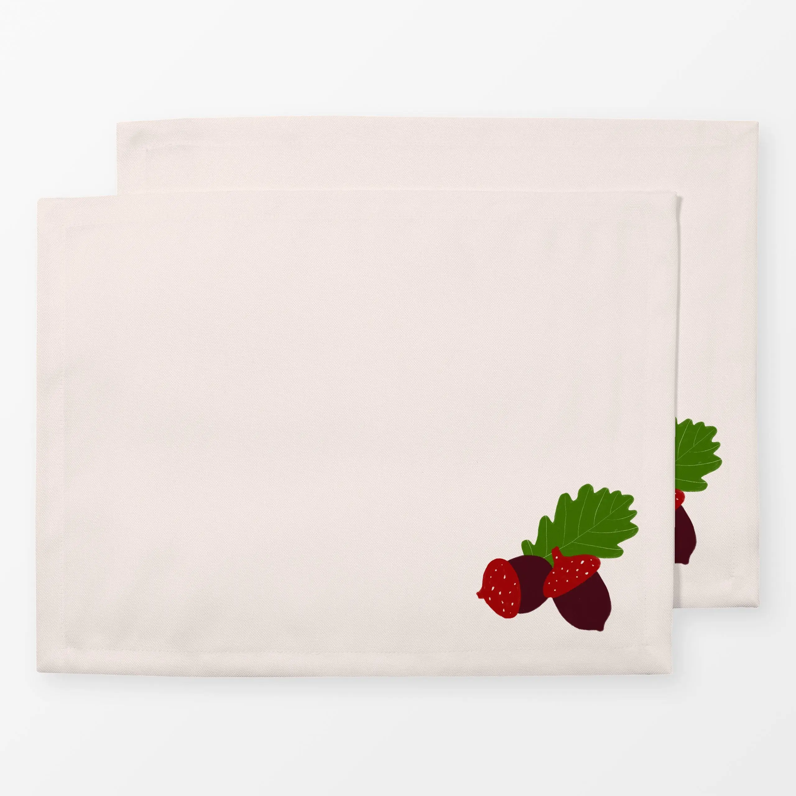 Tischset Eicheln Beige - Herbst, Pflanzen & Botanik - von „Sophie Augustin Illustration"; Illustration, Herbst, Eicheln, gep...