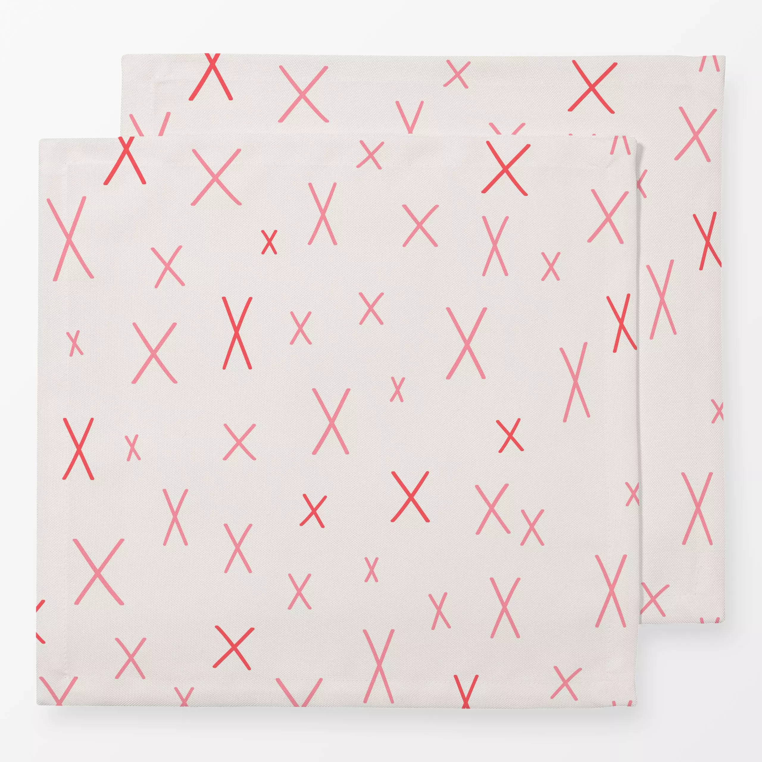 Servietten Cool Boho Cross Pattern red - Sommer, Symbole & Muster - von „Karen Menzenbach"; Muster, rosa, beige, Striche, gr...