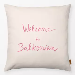 Kissen Welcome To Balkonien beige