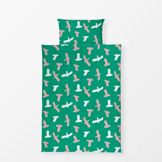 Bettwäsche Fliegende Vögel - Grün