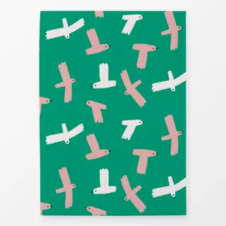 Geschirrtücher Fliegende Vögel - Grün