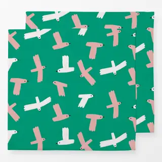 Servietten Fliegende Vögel - Grün