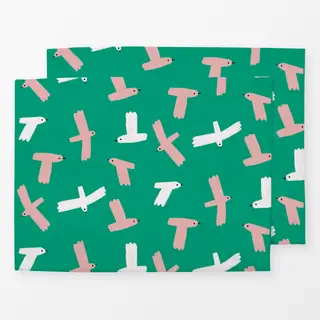 Tischset Fliegende Vögel - Grün