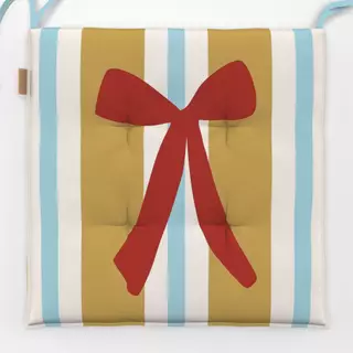 Sitzkissen Bow on Wrapping Paper