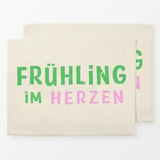 Tischset Fruehling im Herzen gruen