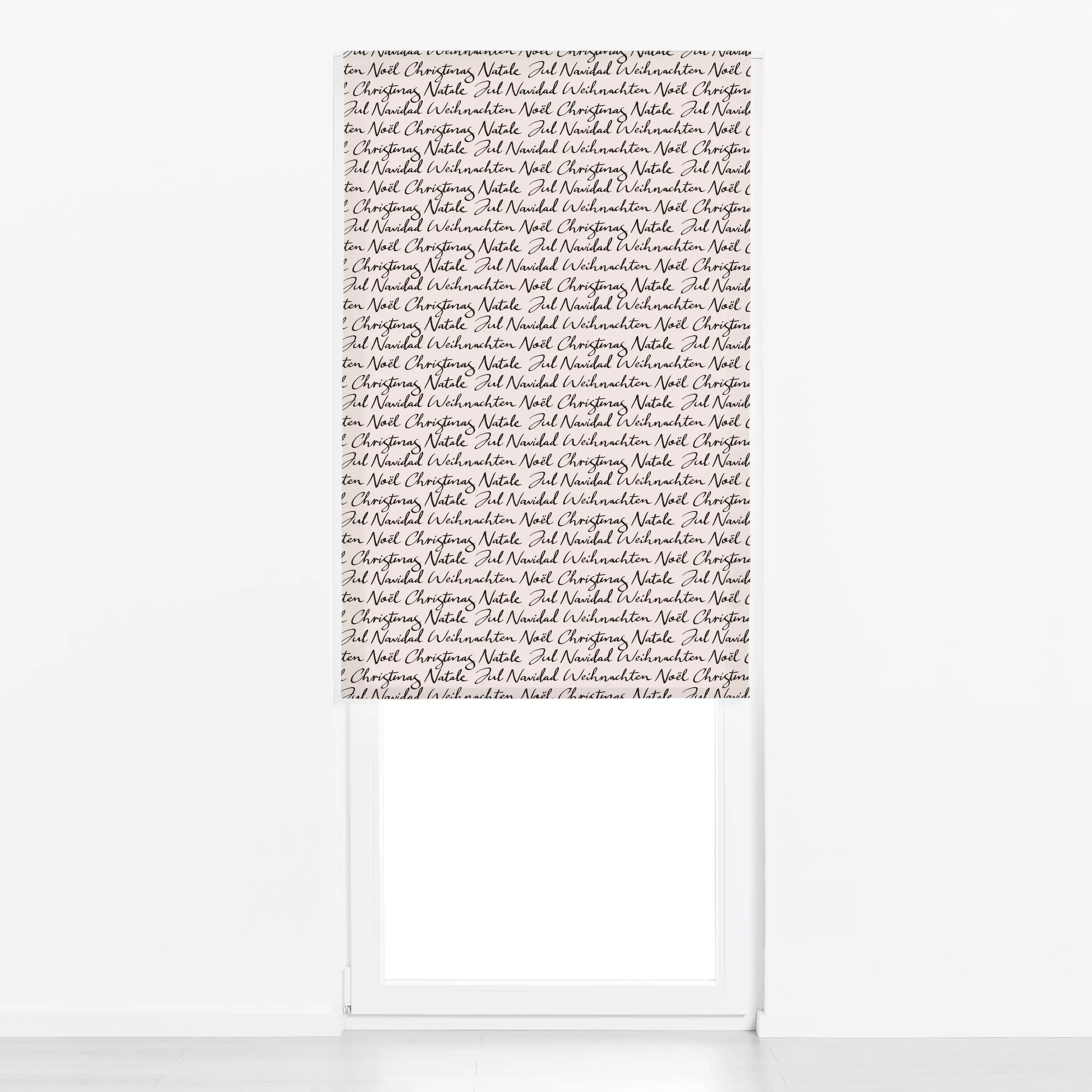 Raffrollo Weihnachten Schrift creme - Sprüche & Schriftzüge, Weihnachten - von „Studio Kesse"; Merry Christmas, Weihnachten,...